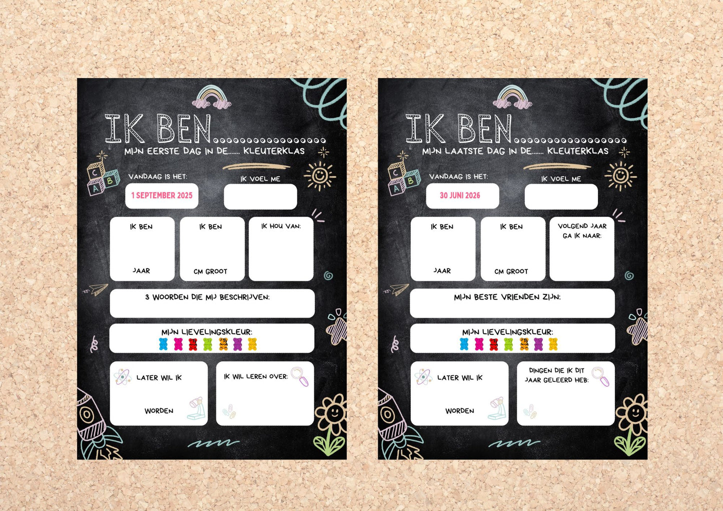 poster: eerste/week/laatste dag op school