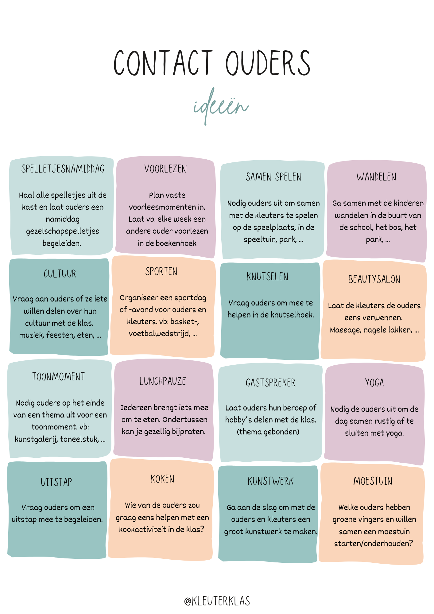 Challenge: informele oudercontacten